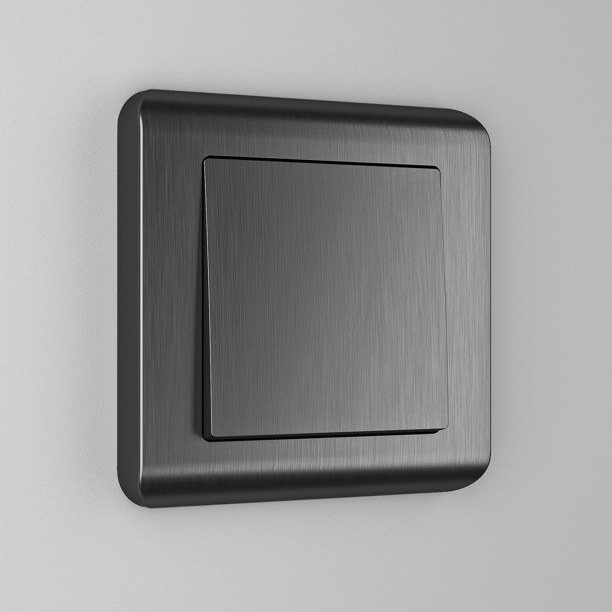 W1112004/ Выключатель одноклавишный проходной (графит рифленый)