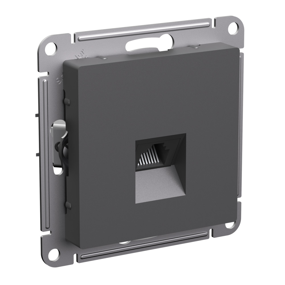 РОЗЕТКА компьютерная RJ45, кат. 5Е, механизм, БАЗАЛЬТ