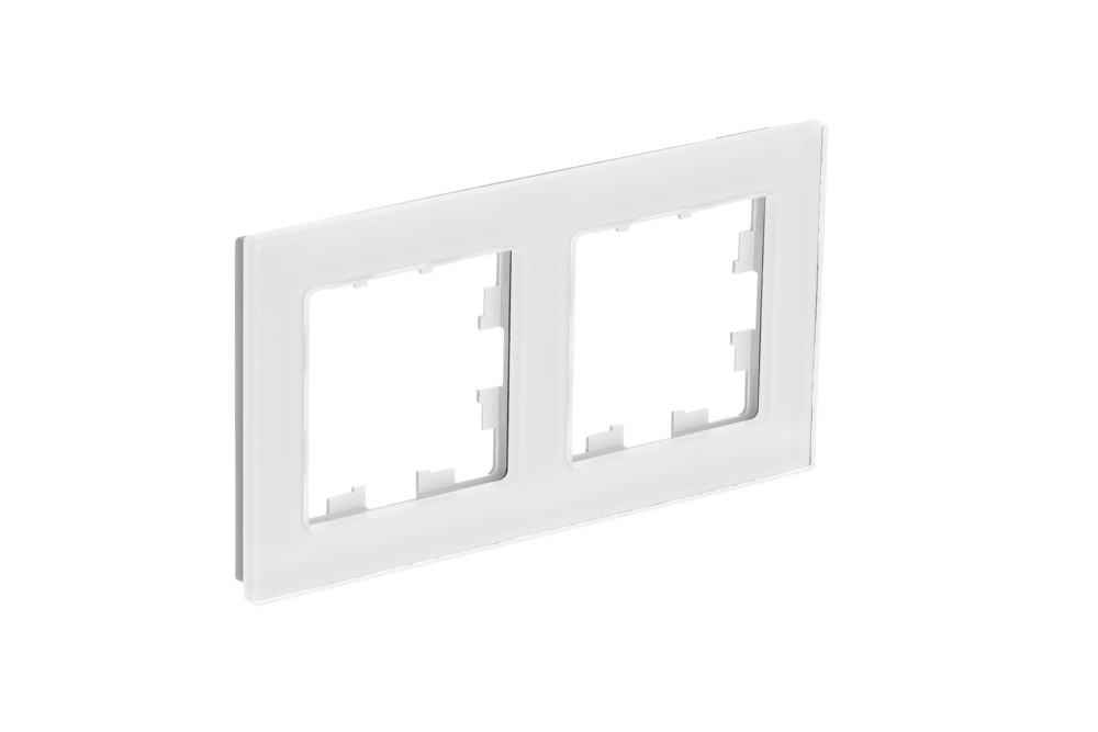 Рамка 2-м AtlasDesign Nature натуральное стекло, белый