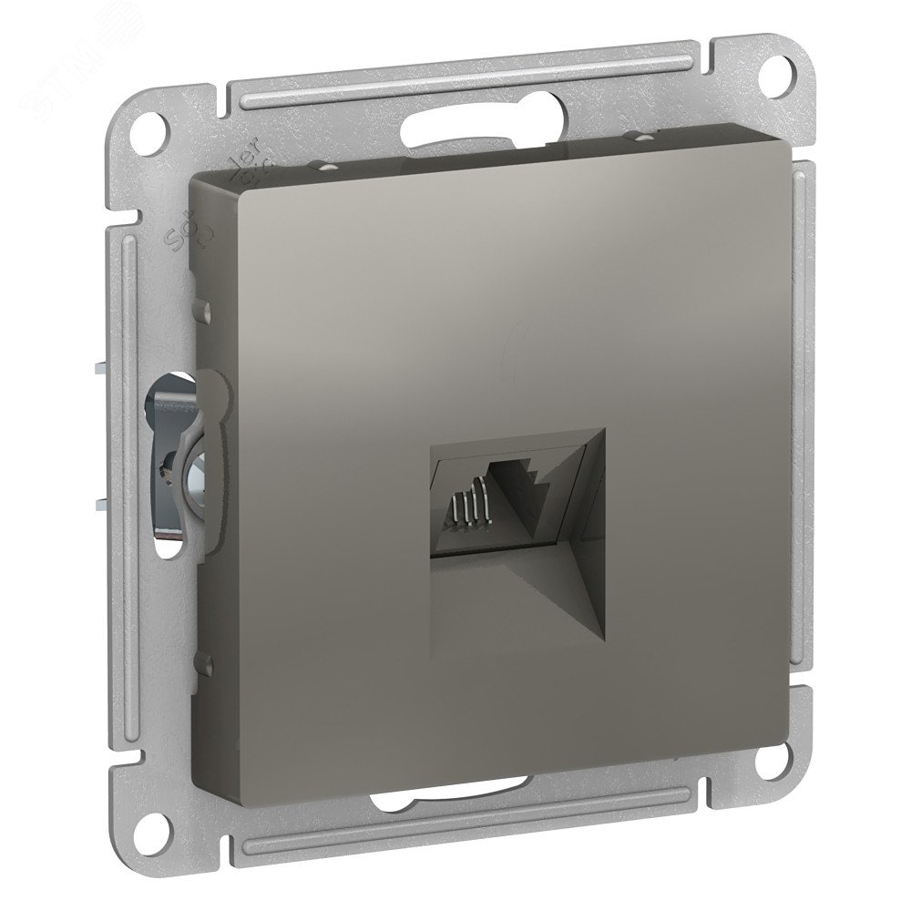 Розетка телефонная RJ11 AtlasDesign механизм сталь Schneider Electric
