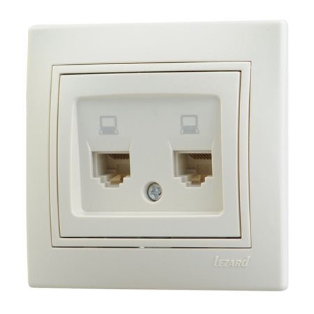 Розетка MIRA-141  комп., крем 2-я