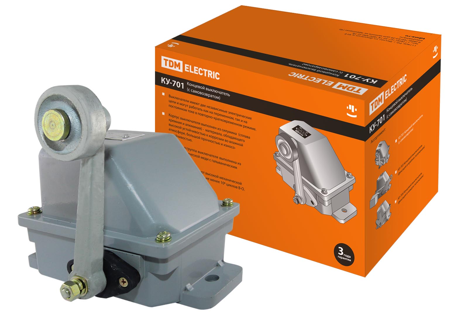 Выключатель концевой КУ-701 У1 с самовозвратом 10А 380В IP44 TDM
