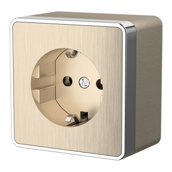 W5071010/ Розетка с заземлением Gallant (шампань рифленый)