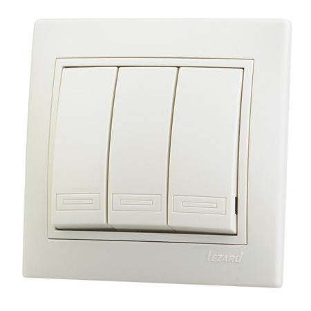 Выключатель MIRA-109 3-кл  крем/крем