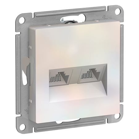 Розетка компьютерная двойная RJ45 AtlasDesign механизм жемчуг Schneider Electric