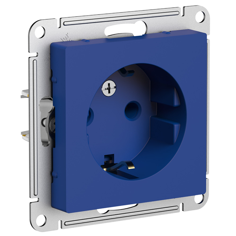 Розетка AtlasDesign 16А с заземл. механизм аквамарин SE