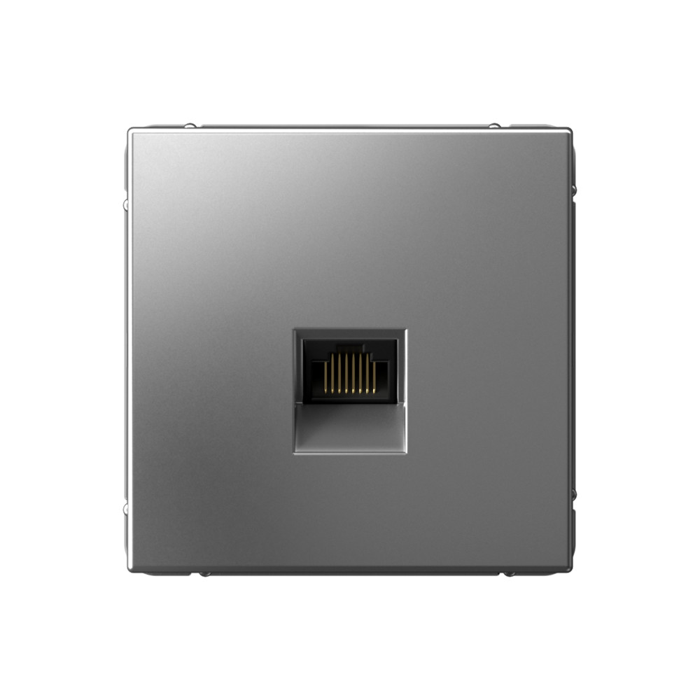 Розетка компьютерная RJ45, кат. 6A, механизм, СТАЛЬ