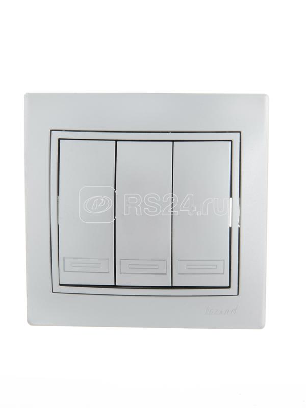 Выключатель MIRA-109 3-кл  метал/сер