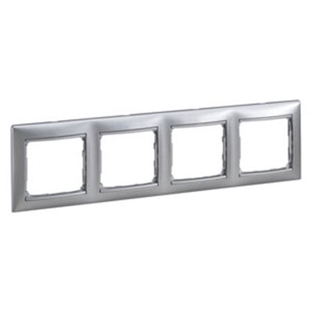 Рамка 4-м Valena горизонт. алюм. (DIY-упак.)