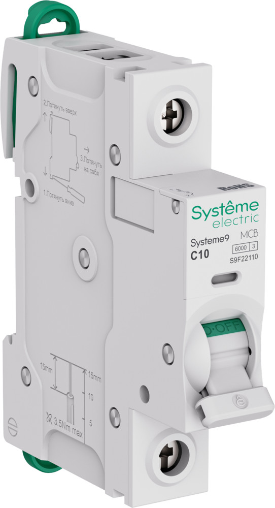 Автоматический выключатель Systeme9 C 1P 10A 6kA