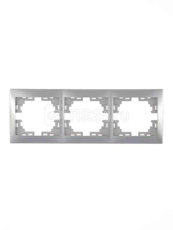 Рамка MIRA-148 3-ая горизонт., метал/сер