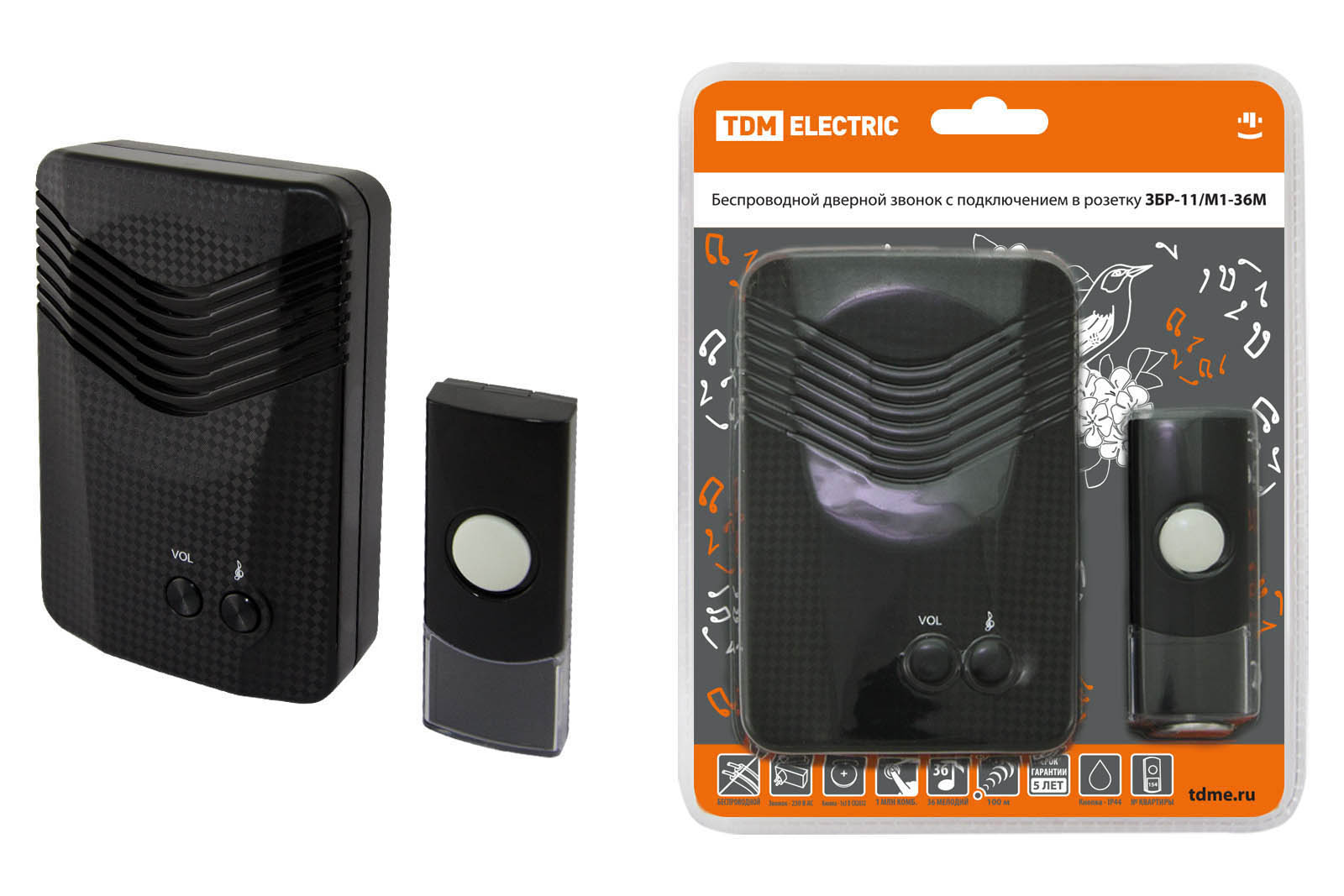 Звонок беспроводной в роз. 3БР-11/М1- 36M многокодовый  TDM