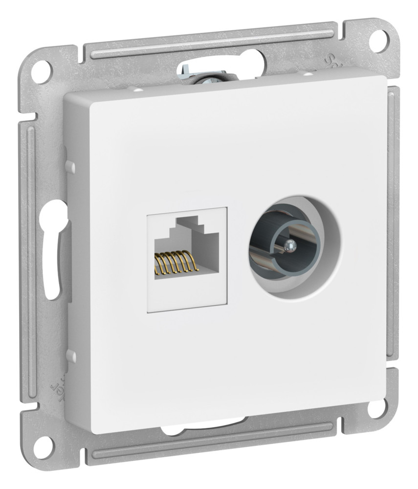 РОЗЕТКА двойная ТВ + компьютерная RJ45, кат. 5Е, ЛОТОС