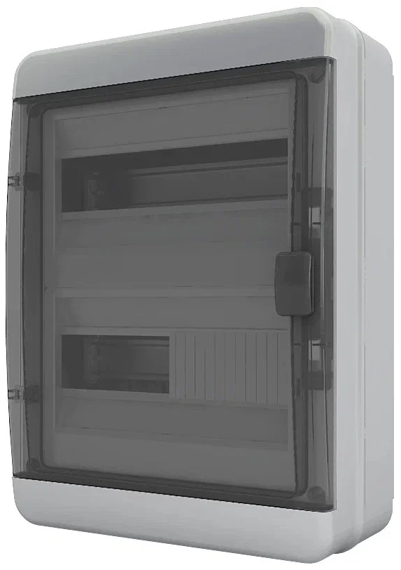 Щит навесной 24 мод. IP65, прозрачная черная дверца