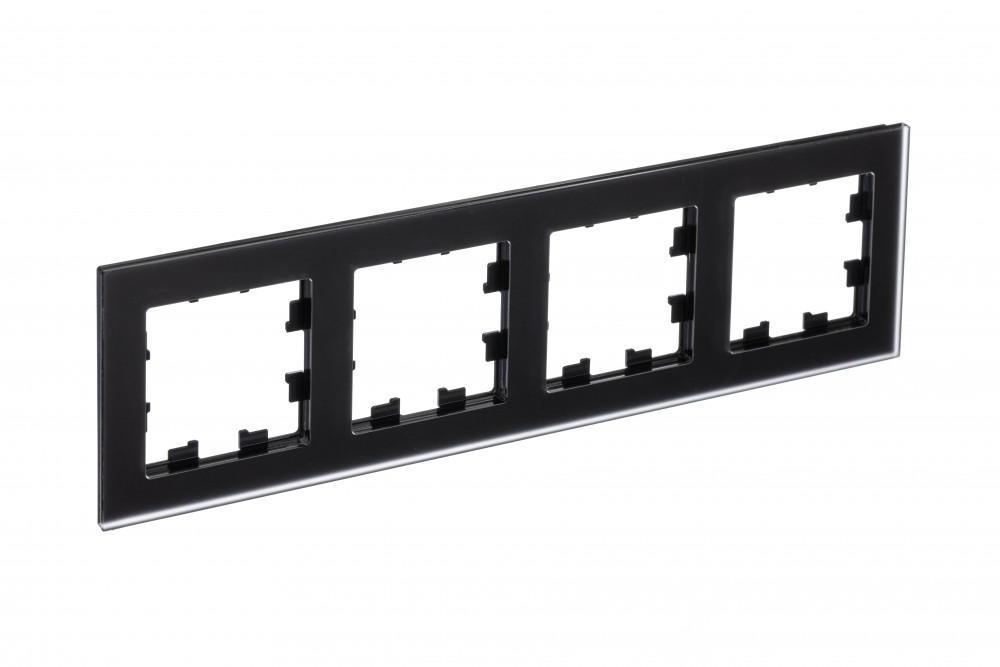 Рамка 4-м AtlasDesign Nature мат. стекло черн. 