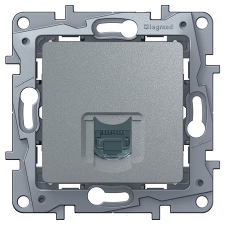 Розетка RJ45 кат6 UTP алюм. Legrand ETIKA